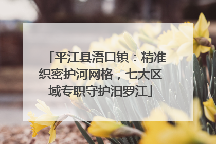 平江县浯口镇：精准织密护河网格，七大区域专职守护汨罗江