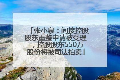 张小泉：间接控股股东重整申请被受理，控股股东550万股份将被司法拍卖