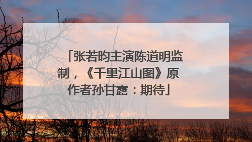 张若昀主演陈道明监制，《千里江山图》原作者孙甘露：期待