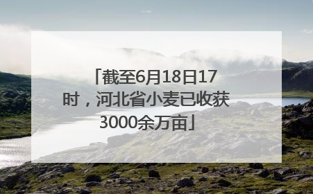 截至6月18日17时，河北省小麦已收获3000余万亩