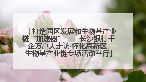 打造园区发展和生物基产业链“加速器”——长沙银行千企万户大走访·怀化高新区、生物基产业链专场活动举行