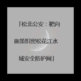 松北公安：靶向施策织密松花江水域安全防护网