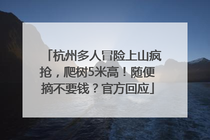 杭州多人冒险上山疯抢，爬树5米高！随便摘不要钱？官方回应