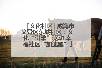 文化社区│威海市文登区东城社区：文化“引擎”驱动 幸福社区“加速跑”