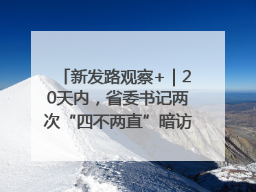 新发路观察+｜20天内，省委书记两次“四不两直”暗访，有何深意？