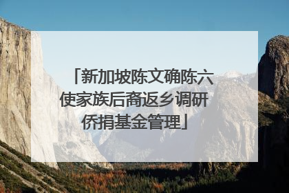 新加坡陈文确陈六使家族后裔返乡调研侨捐基金管理