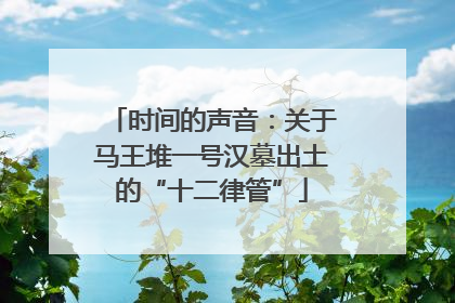 时间的声音:关于马王堆一号汉墓出土的“十二律管”