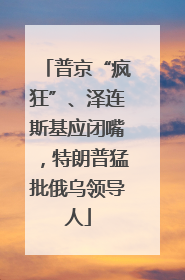 普京“疯狂”、泽连斯基应闭嘴，特朗普猛批俄乌领导人