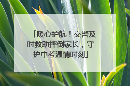暖心护航！交警及时救助摔倒家长，守护中考温情时刻