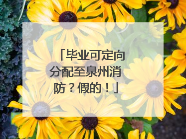 毕业可定向分配至泉州消防？假的！