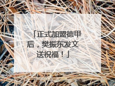 正式加盟德甲后，樊振东发文送祝福！