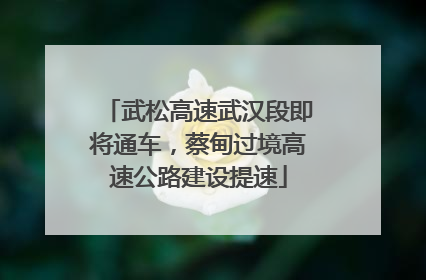 武松高速武汉段即将通车，蔡甸过境高速公路建设提速