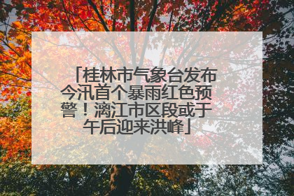桂林市气象台发布今汛首个暴雨红色预警！漓江市区段或于午后迎来洪峰
