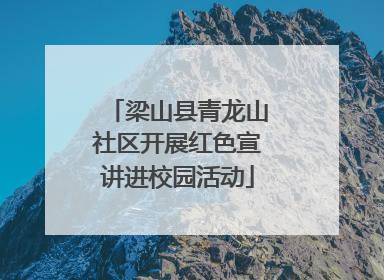 梁山县青龙山社区开展红色宣讲进校园活动
