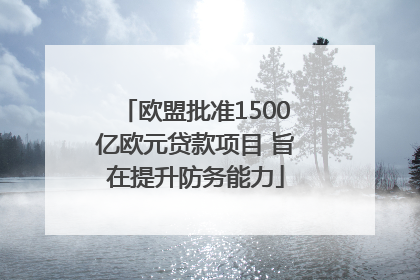 欧盟批准1500亿欧元贷款项目 旨在提升防务能力