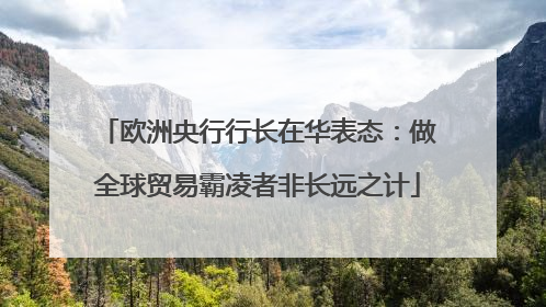 欧洲央行行长在华表态：做全球贸易霸凌者非长远之计