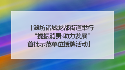 潍坊诸城龙都街道举行“提振消费·助力发展”首批示范单位授牌活动