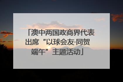 澳中两国政商界代表出席“以球会友·同贺端午”主题活动