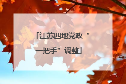 江苏四地党政“一把手”调整