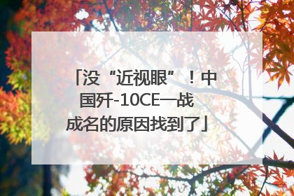 没“近视眼”！中国歼-10CE一战成名的原因找到了