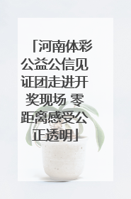 河南体彩公益公信见证团走进开奖现场 零距离感受公正透明