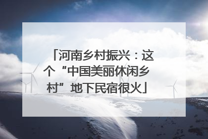 河南乡村振兴：这个“中国美丽休闲乡村”地下民宿很火