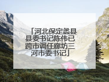 河北保定蠡县县委书记陈伟已跨市调任廊坊三河市委书记