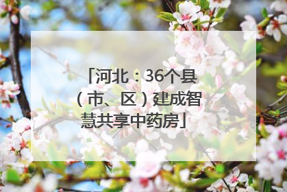 河北：36个县（市、区）建成智慧共享中药房