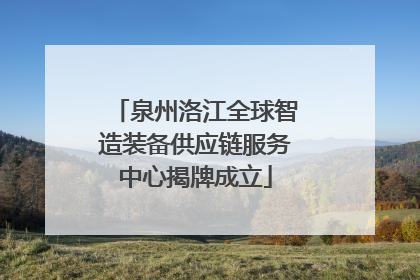 泉州洛江全球智造装备供应链服务中心揭牌成立