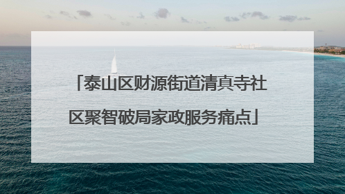泰山区财源街道清真寺社区聚智破局家政服务痛点