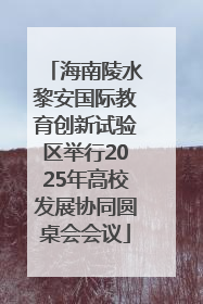 海南陵水黎安国际教育创新试验区举行2025年高校发展协同圆桌会会议