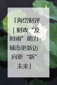 海岱财评｜财政“及时雨”助力城市更新迈向更“新”未来