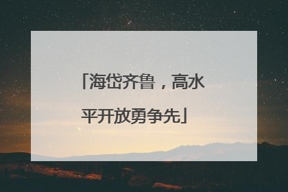 海岱齐鲁，高水平开放勇争先