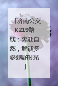 济南公交K219路线：奔赴自然，解锁多彩郊野时光