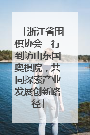 浙江省围棋协会一行到访山东国奥棋院，共同探索产业发展创新路径