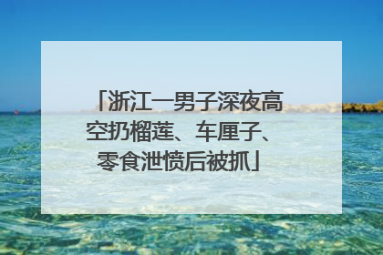 浙江一男子深夜高空扔榴莲、车厘子、零食泄愤后被抓