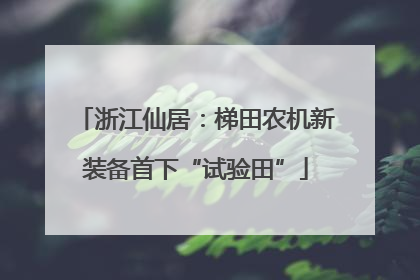 浙江仙居：梯田农机新装备首下“试验田”