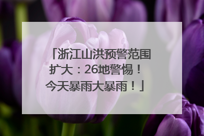 浙江山洪预警范围扩大：26地警惕！今天暴雨大暴雨！