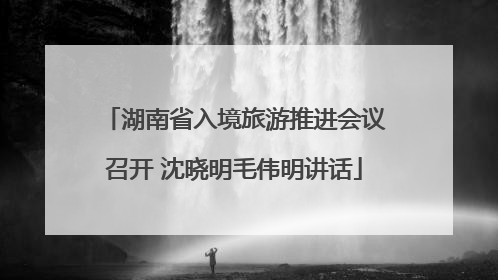 湖南省入境旅游推进会议召开 沈晓明毛伟明讲话