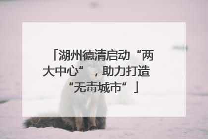 湖州德清启动“两大中心”，助力打造“无毒城市”