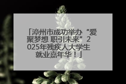 漳州市成功举办“爱聚梦想 职引未来”2025年残疾人大学生就业嘉年华！