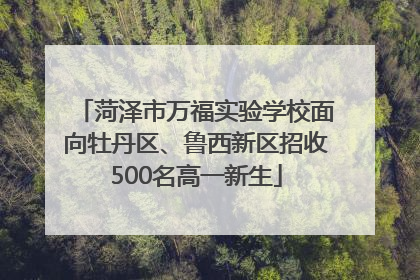 菏泽市万福实验学校面向牡丹区、鲁西新区招收500名高一新生