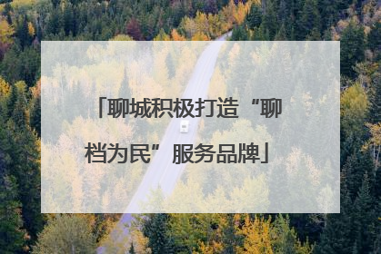 聊城积极打造“聊档为民”服务品牌