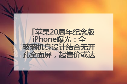 苹果20周年纪念版iPhone曝光：全玻璃机身设计结合无开孔全面屏，起售价或达1.45万人民币