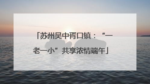 苏州吴中胥口镇：“一老一小”共享浓情端午