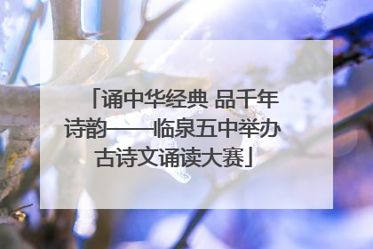 诵中华经典 品千年诗韵——临泉五中举办古诗文诵读大赛