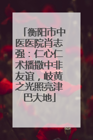 衡阳市中医医院肖志强：仁心仁术播撒中非友谊，岐黄之光照亮津巴大地