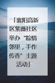襄阳高新区紫薇社区举办“粽情邻里，手作传香”主题活动