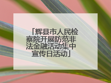 辉县市人民检察院开展防范非法金融活动集中宣传日活动