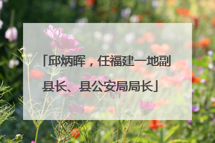 邱炳晖，任福建一地副县长、县公安局局长